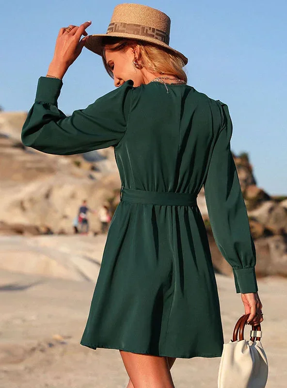 2023-round-neck-long-sleeve-green-dress