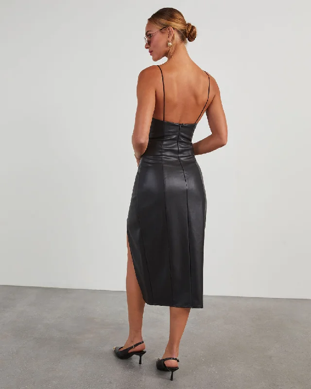 aziza-faux-leather-sleeveless-midi-dress