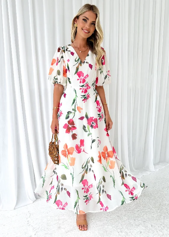 Ballentine Maxi Dress - White Azalea