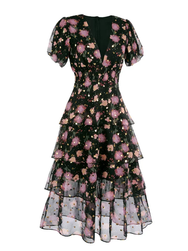 black-1950s-lace-flowers-swing-dress