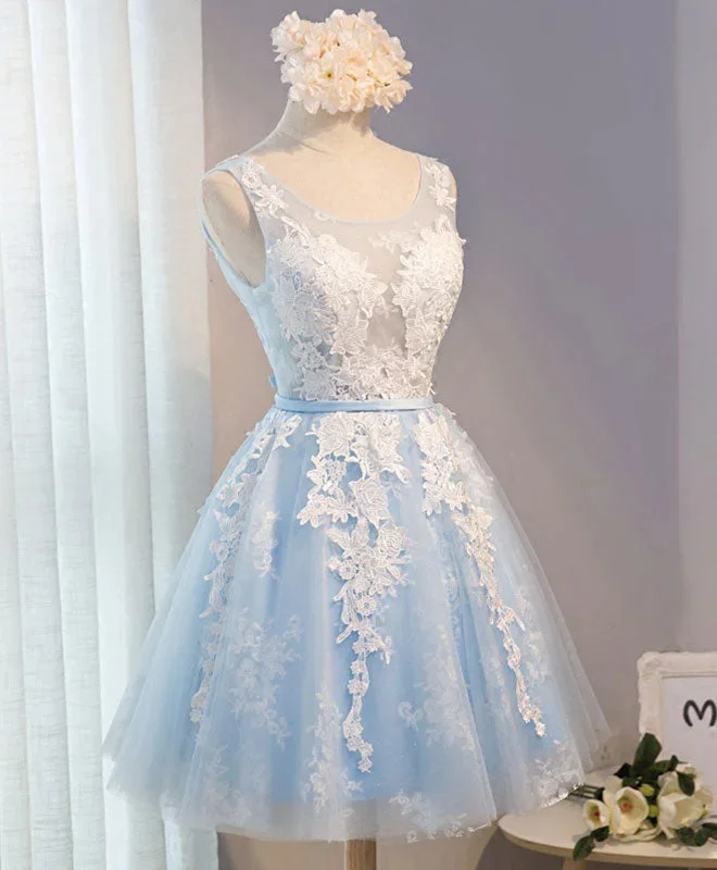 blue-v-neck-tulle-short-prom-dress-blue-homecoming-dress