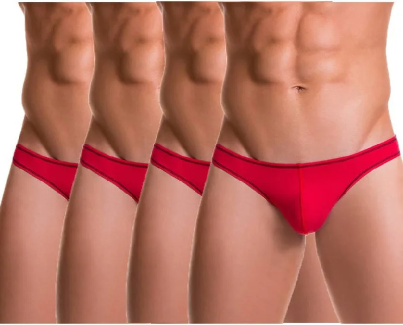 Bruchi Club Pack of 4 Red Men Bikini Briefs