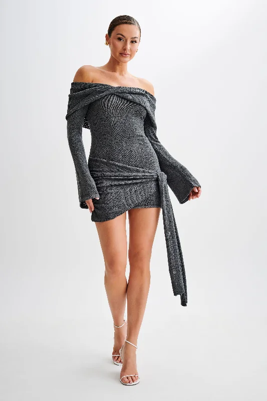 camryn-off-shoulder-tie-knit-mini-dress-charcoal