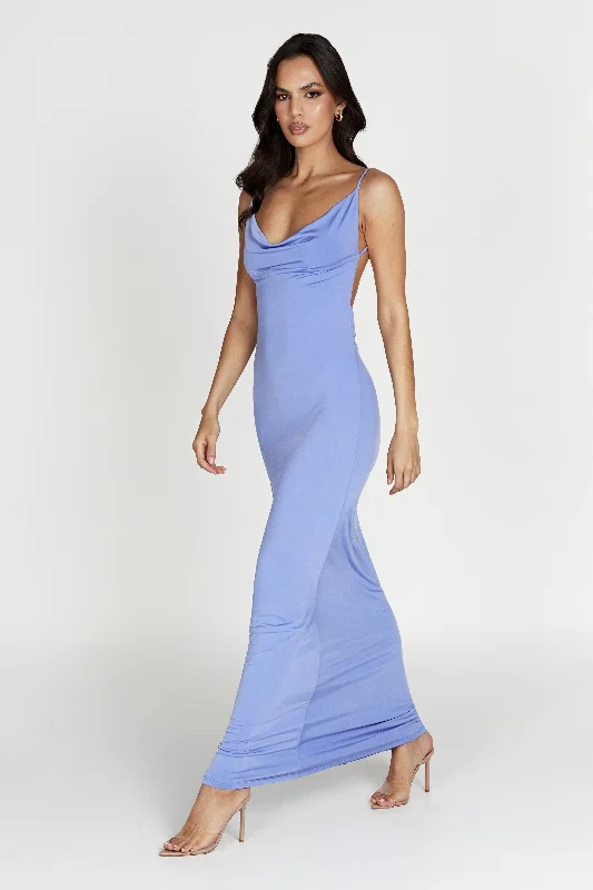 Darcy Cowl Maxi Dress With Low Back - Lavender