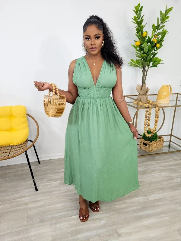 Desray Midi Dress (Green)