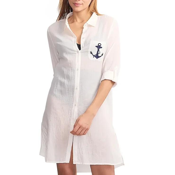 Dotti Swimwear Essential White Button Up Cover Up 85167