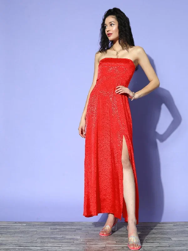 dr4702rd-berrylush-women-red-floral-printed-strapless-neck-jacquard-thigh-high-slit-flared-maxi-gown-dress