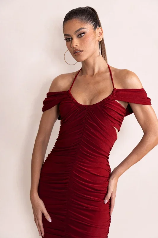 dulcie-burgundy-halter-neck-cut-out-ruched-midi-dress-cl128175139