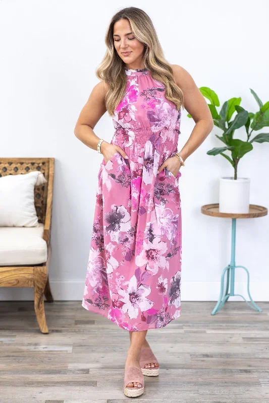 dusty-pink-floral-chiffon-halter-maxi-dress