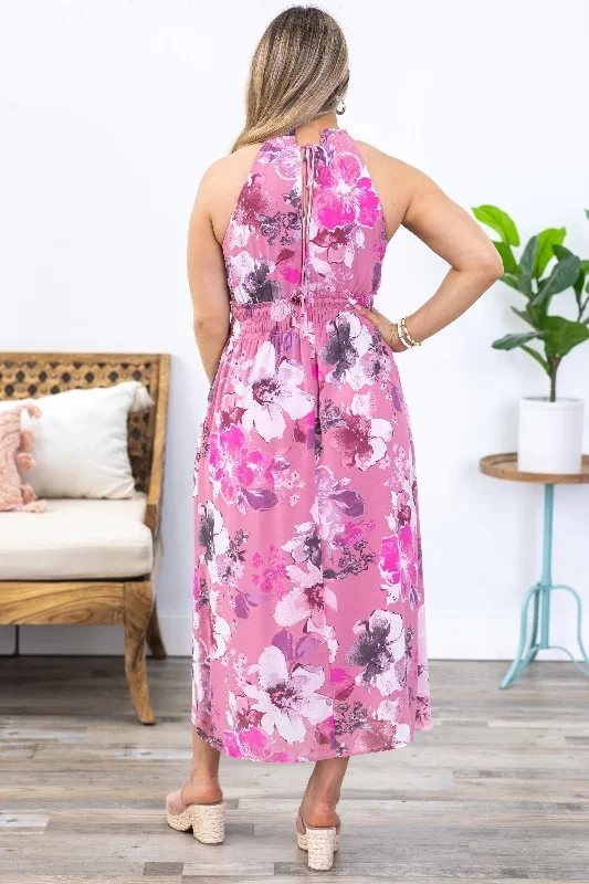 dusty-pink-floral-chiffon-halter-maxi-dress