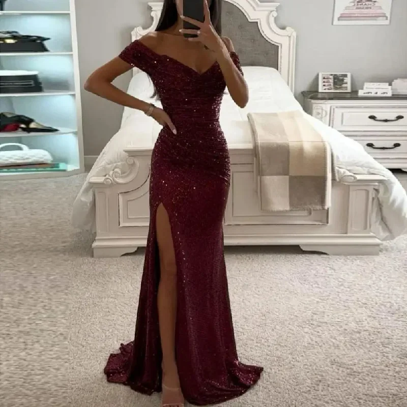 elegant-gown-dress-v-neck-off-shoulder-maxi-dress-sequin-pleated-waist-tight-evening-party-dress-sexy-split-long-dreses