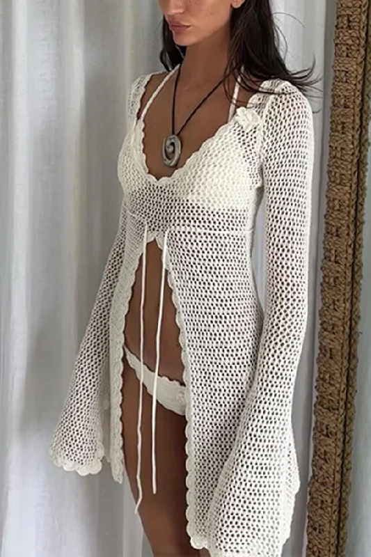 elegant-knitted-cutout-v-neck-lace-up-long-sleeves-cover-ups