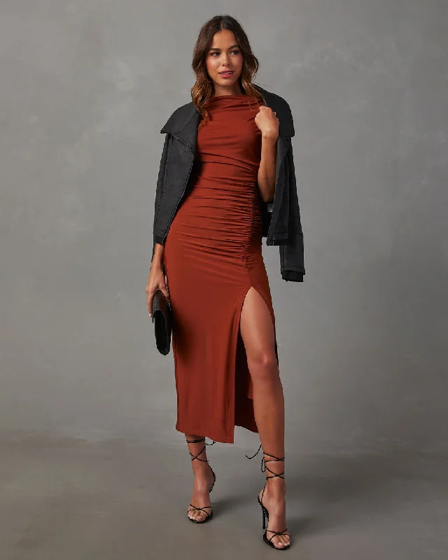 elisabeth-mock-neck-side-slit-ruched-midi-dress