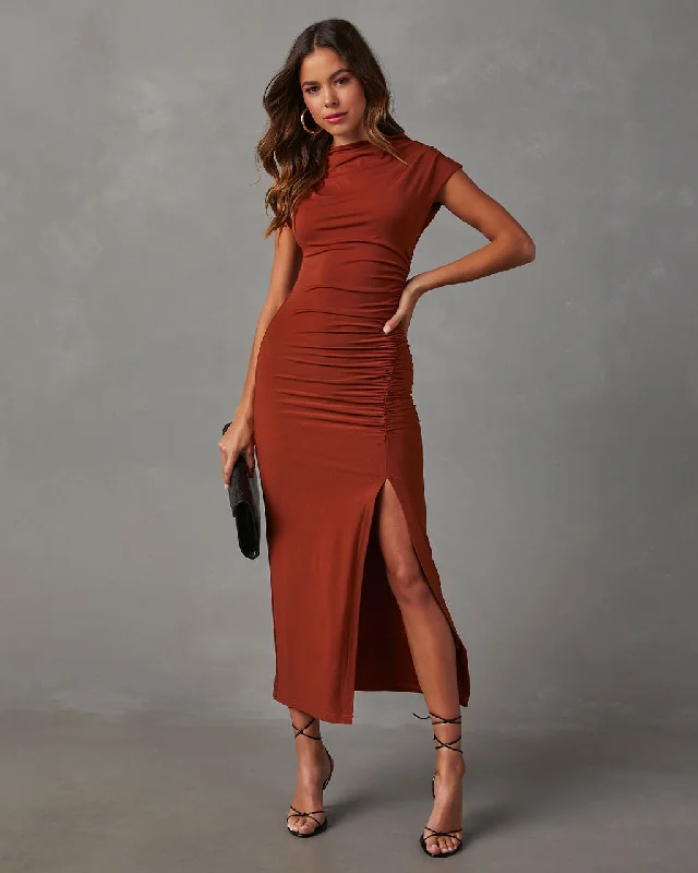 elisabeth-mock-neck-side-slit-ruched-midi-dress