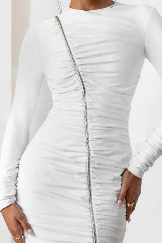 empowered-white-high-neck-long-sleeves-zip-detail-mini-dress-cl127472005