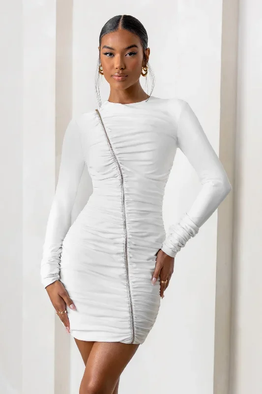 empowered-white-high-neck-long-sleeves-zip-detail-mini-dress-cl127472005