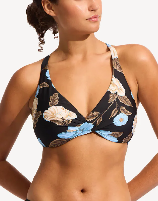 Garden Party F Cup Wrap Front Bikini Top