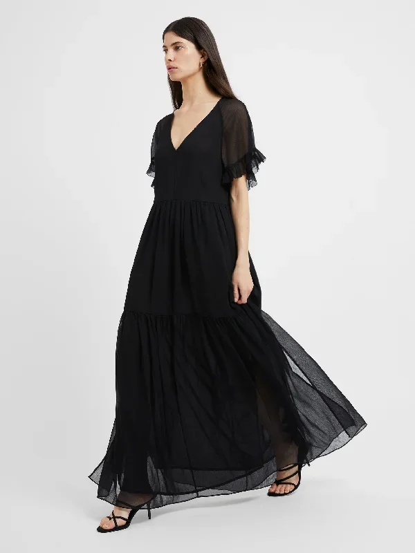 Gossamer Chiffon Tiered Maxi Dress