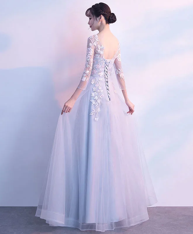 gray-round-neck-tulle-lace-applique-long-prom-dress-gray-evening-dress