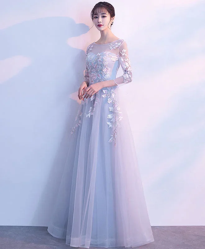 gray-round-neck-tulle-lace-applique-long-prom-dress-gray-evening-dress