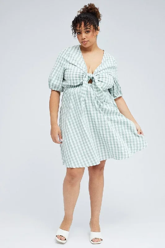 green-check-mini-dress-tie-gingham-puff-sleeve-cdd25322g-35ab-1