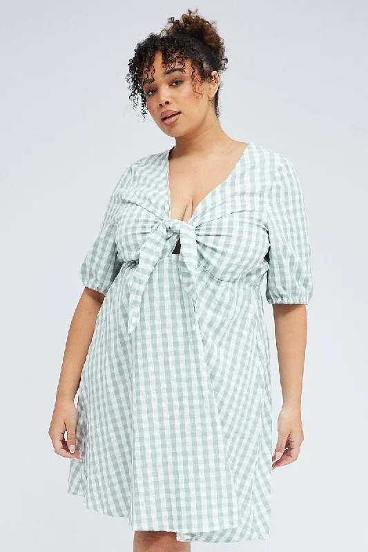 green-check-mini-dress-tie-gingham-puff-sleeve-cdd25322g-35ab-1