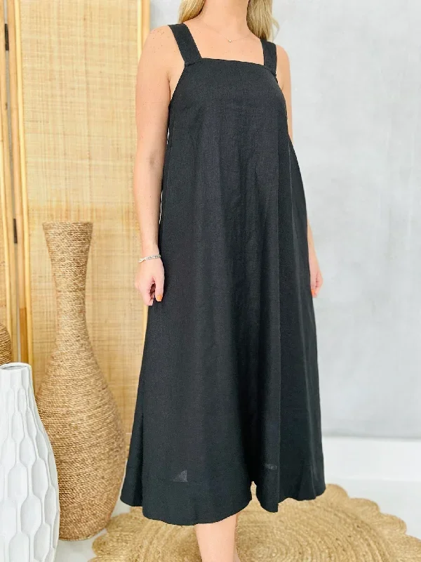 Hali Midi Dress - Black