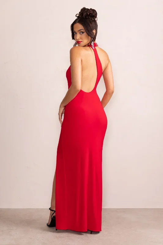 ines-red-plunge-neck-sculptured-back-maxi-dress-cl128173004