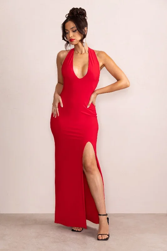 ines-red-plunge-neck-sculptured-back-maxi-dress-cl128173004