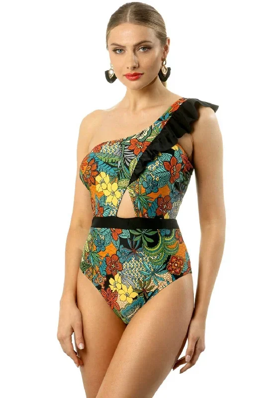 Cabo One Shoulder Swimsuit, Size XL (UK 14)