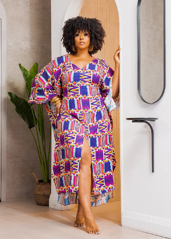 karimah-womens-african-print-kaftan-mint-purple-kente