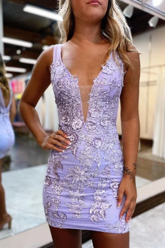 lavender-plunging-v-neck-appliques-sheath-sleeveless-homecoming-dress