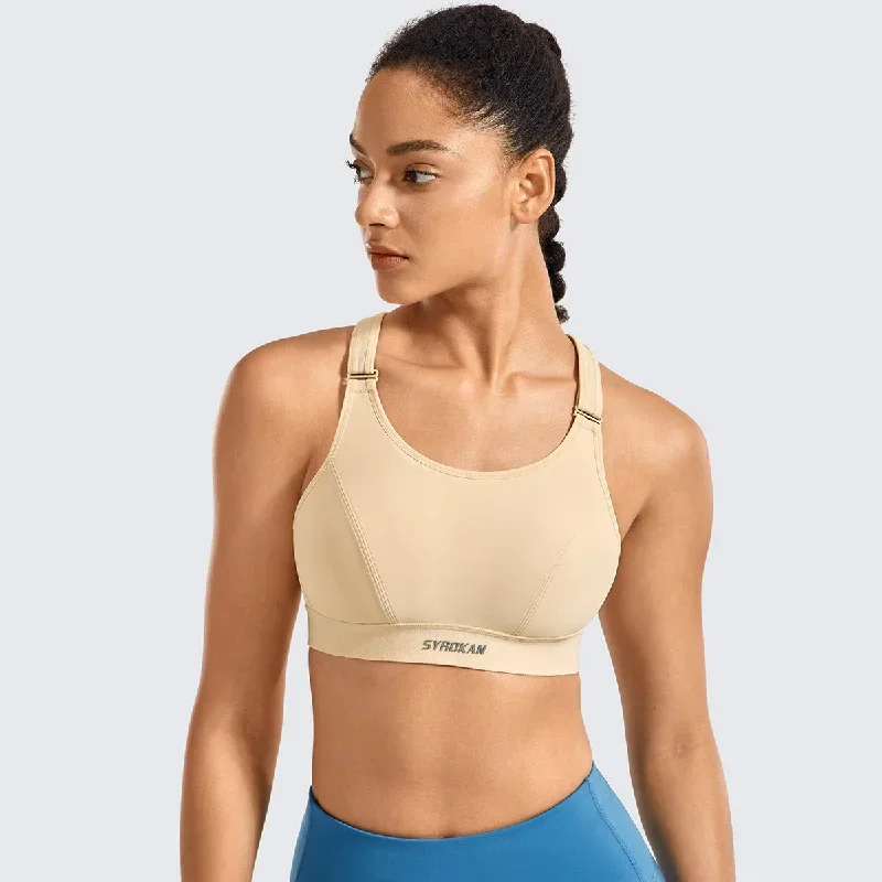 Lightweight Shock Absorber Padded Wireless High Performance Nude Sports Bra