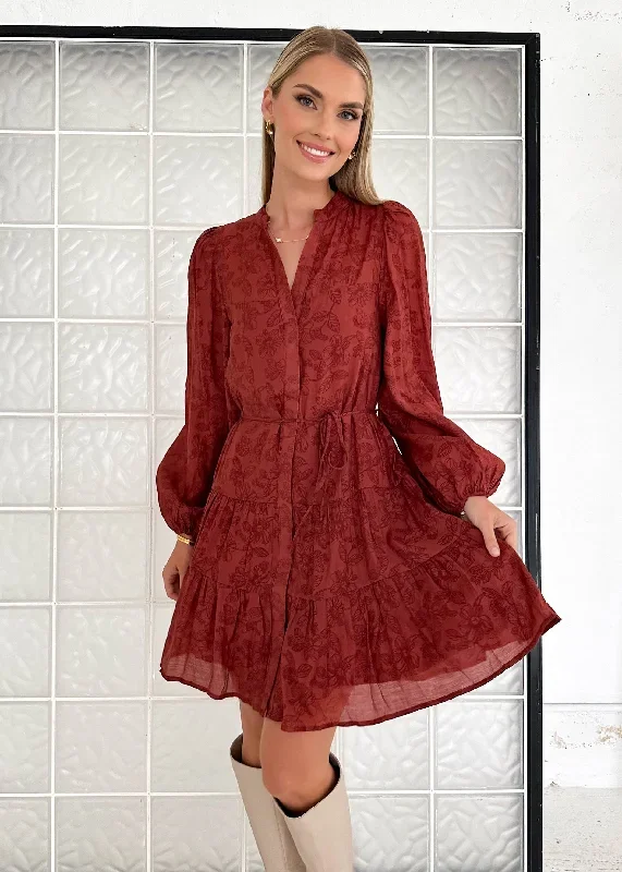 Lizrtae Dress - Burgundy