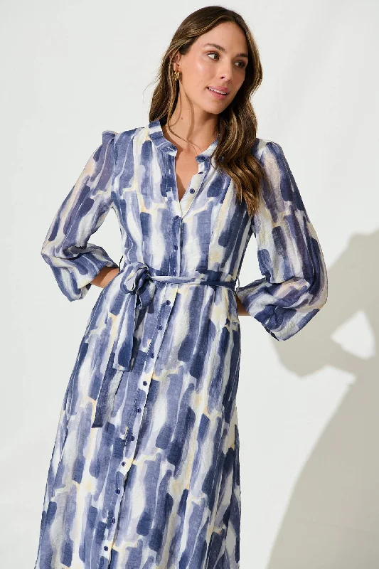 lorie-maxi-shirt-dress-in-blue-multi-brushstroke-print-cotton-blend