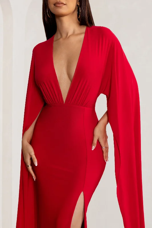 maggie-red-plunge-neck-maxi-dress-with-cape-sleeves-and-thigh-split-cl129262004