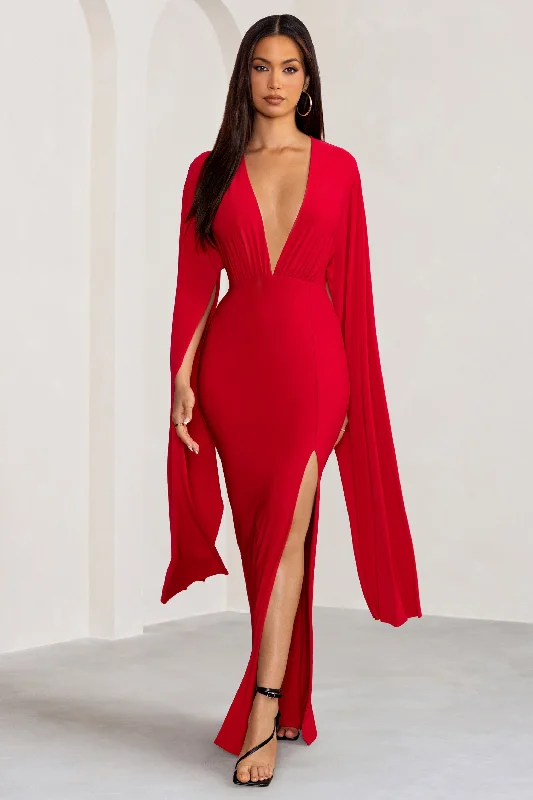 maggie-red-plunge-neck-maxi-dress-with-cape-sleeves-and-thigh-split-cl129262004