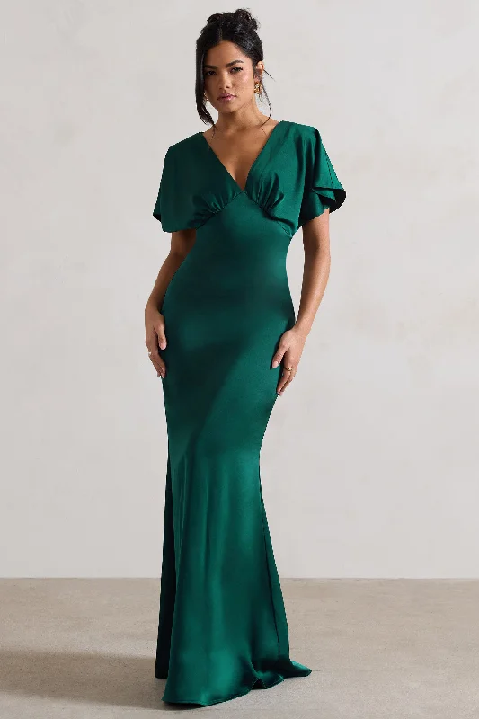 marisa-dark-green-satin-v-neck-flutter-sleeve-maxi-dress-cl129974102