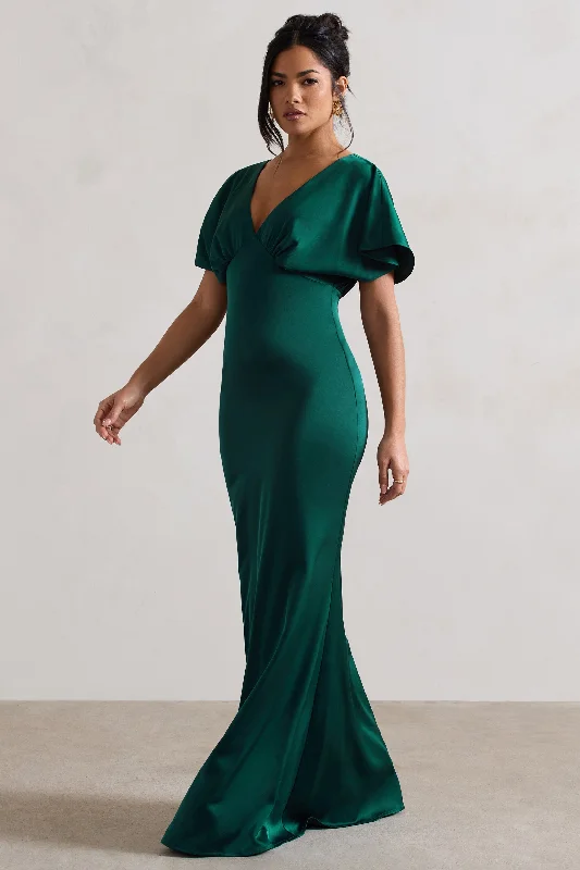 marisa-dark-green-satin-v-neck-flutter-sleeve-maxi-dress-cl129974102