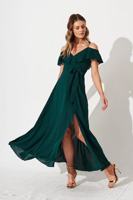 Marit Maxi Dress In Emerald Green