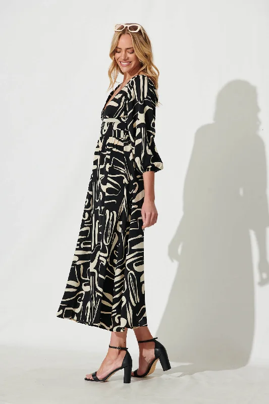 melski-maxi-dress-in-black-with-cream-swirl-print