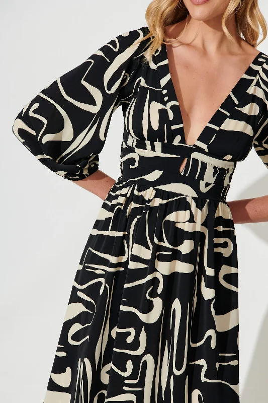 melski-maxi-dress-in-black-with-cream-swirl-print