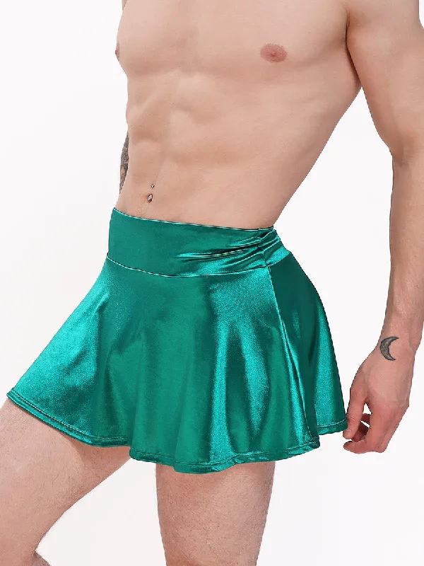 mens-green-satin-skirt