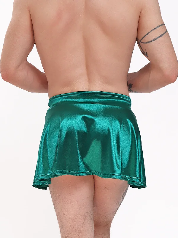 mens-green-satin-skirt