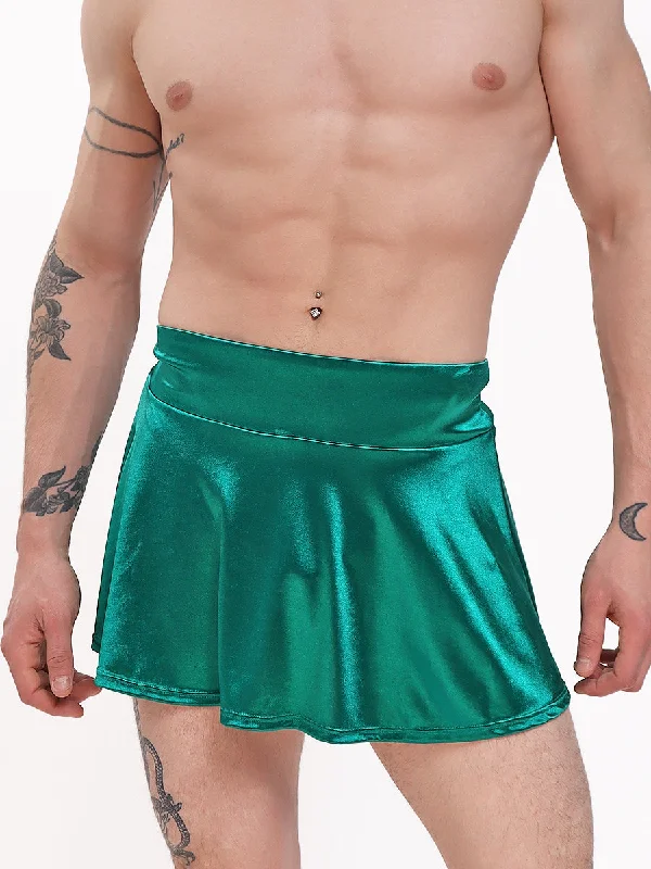 mens-green-satin-skirt