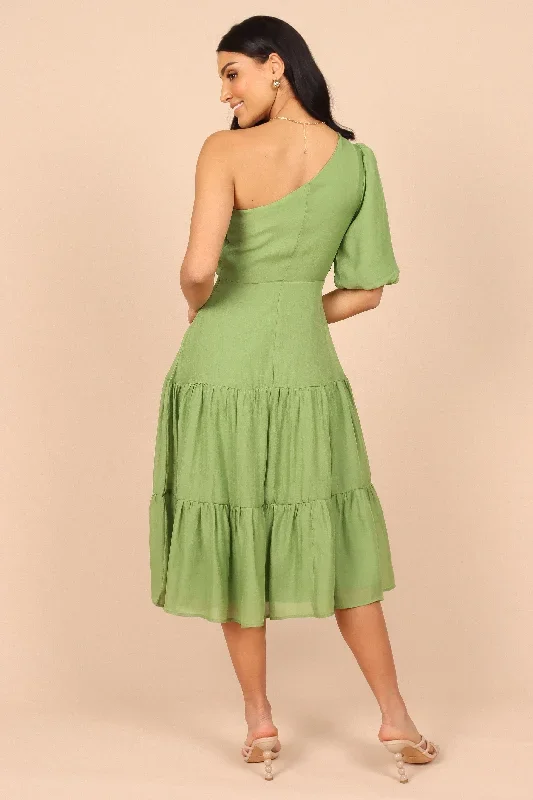 milla-one-shoulder-tiered-midi-dress-green