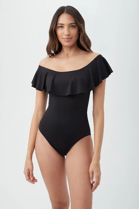 WOMEN'S MONACO OFF THE SHOULDER RUFFLE ONE PIECE SWIMSUIT