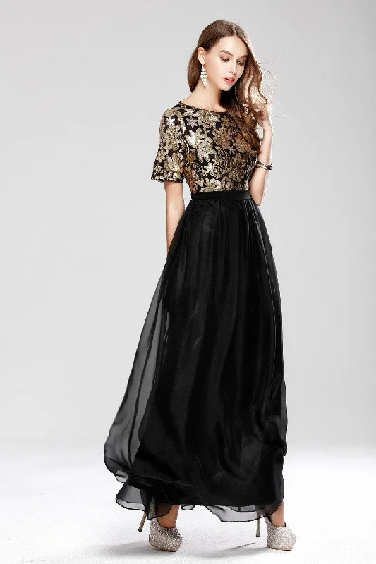 new-arrival-womens-o-neck-short-sleeves-sequined-patchwork-fashion-long-party-prom-elegant-maxi-dresses