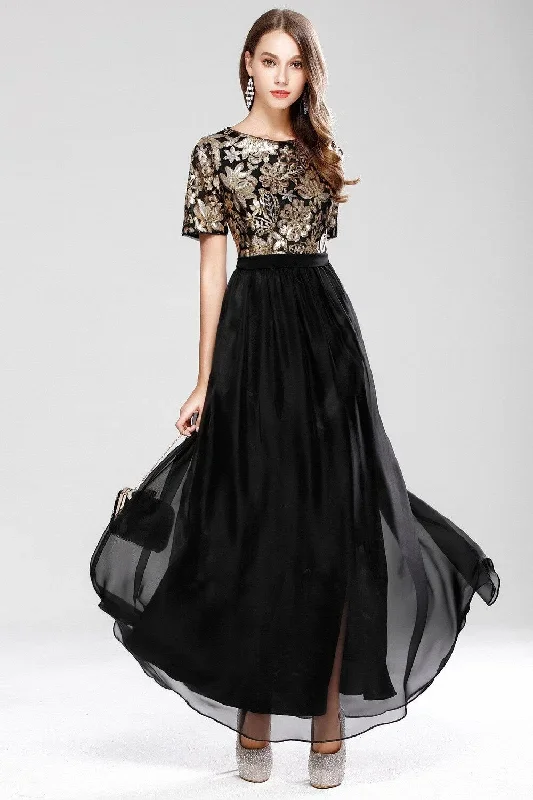 new-arrival-womens-o-neck-short-sleeves-sequined-patchwork-fashion-long-party-prom-elegant-maxi-dresses