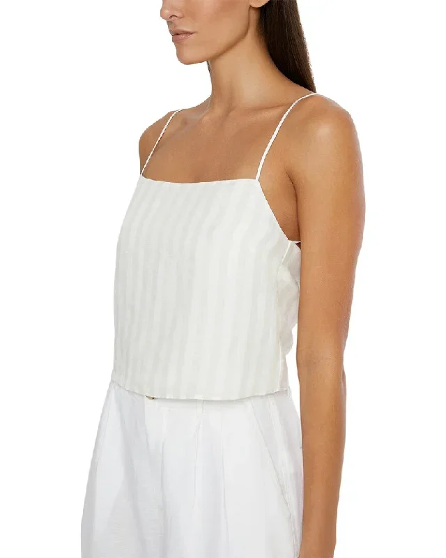 Onia Air Linen-Blend Square Neck Tank